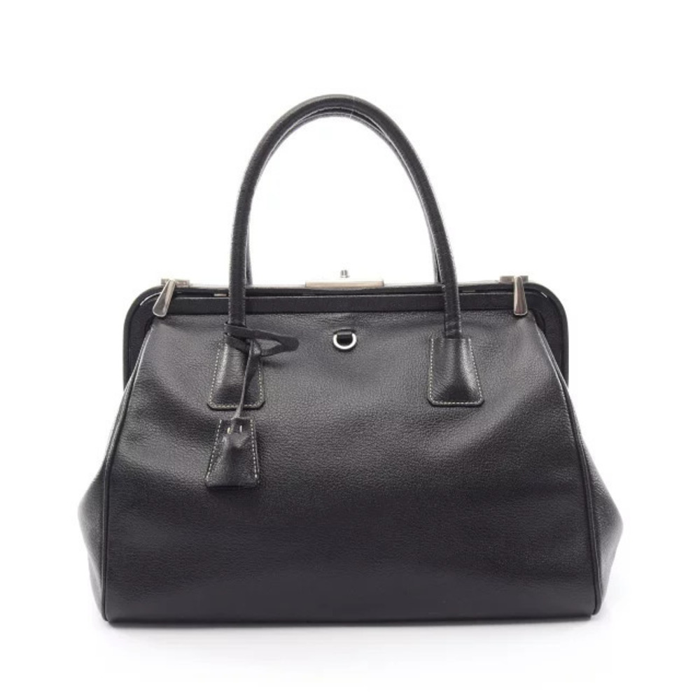 Prada Doctors Bag Handbag Leather Black